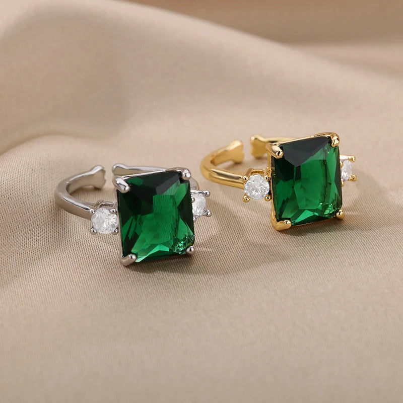 Amazon.com: Square Cut Gemstone Engagement Rings for Women Inlaid Zircon  Bridal Wedding Bands Elegant Jewelry (Gold, 6) : Clothing, Shoes & Jewelry